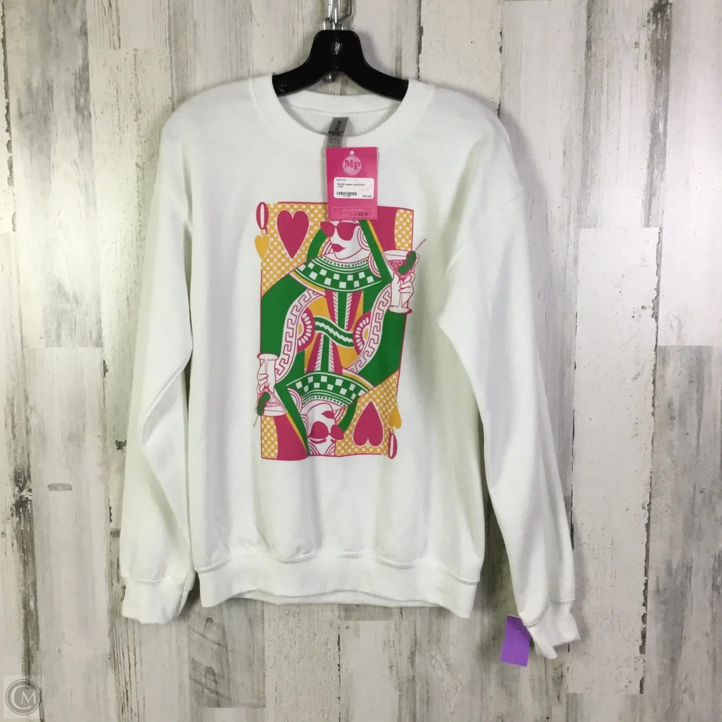 Sweatshirt Crewneck By Gildan In White, Size: S