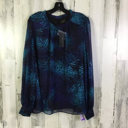Blouse Long Sleeve By Worthington In Blue, Size: Xxl