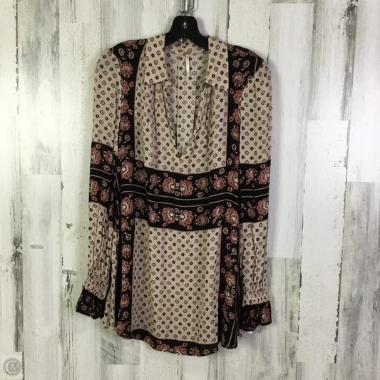 Top Long Sleeve By Free People In Black & Pink, Size: Xs