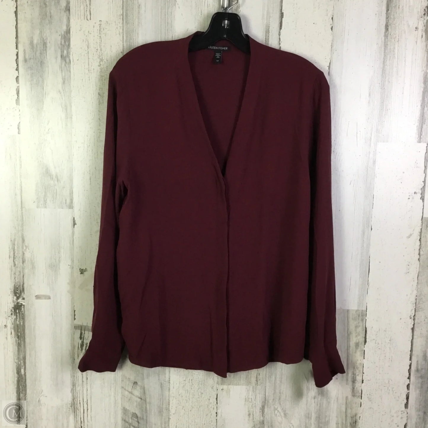 Blouse 3/4 Sleeve By Eileen Fisher In Maroon, Size: S