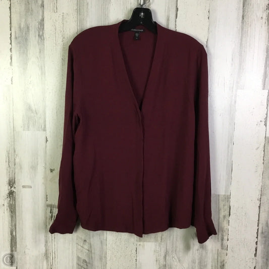 Blouse 3/4 Sleeve By Eileen Fisher In Maroon, Size: S