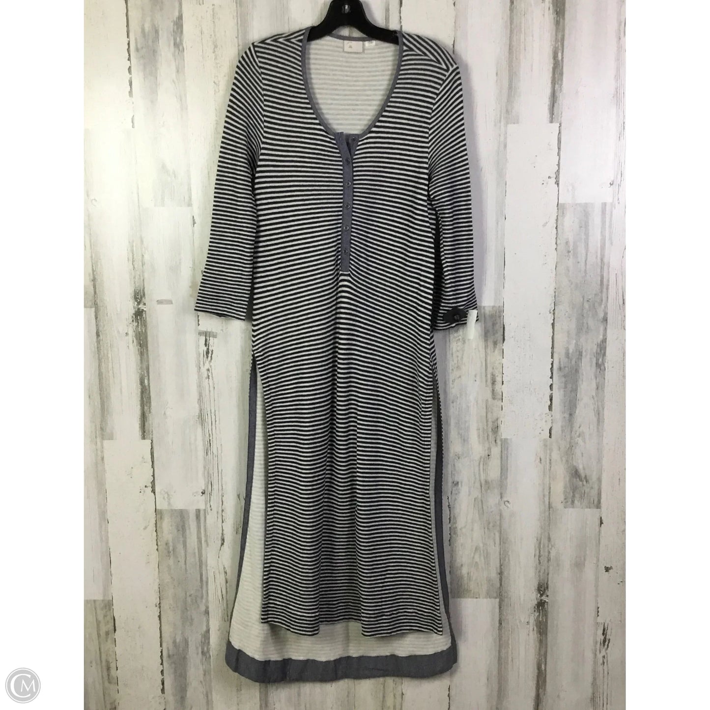 Tunic Long Sleeve By Anthropologie In Blue & Cream, Size: L