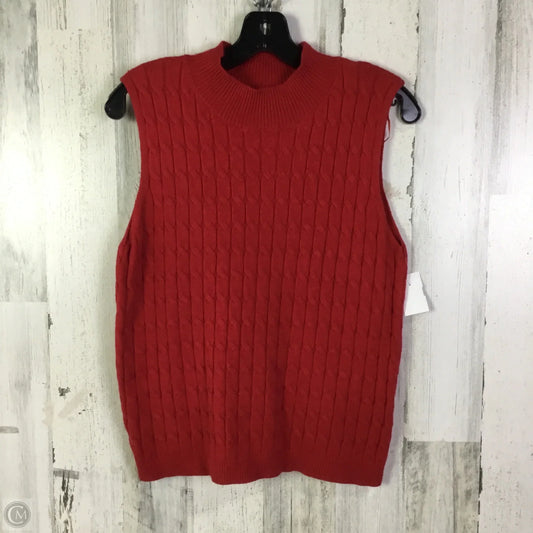 Vest Sweater By Clothes Mentor In Red, Size: Xl