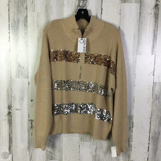 Sweater By Nine West Apparel In Tan, Size: L