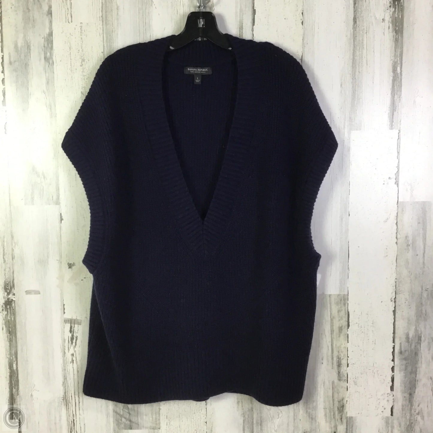 Vest Sweater By Banana Republic In Navy, Size: L
