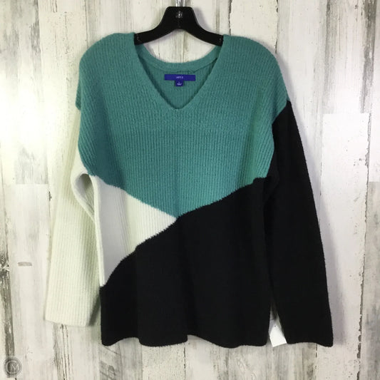 Sweater By Apt 9 In Black & Blue, Size: L