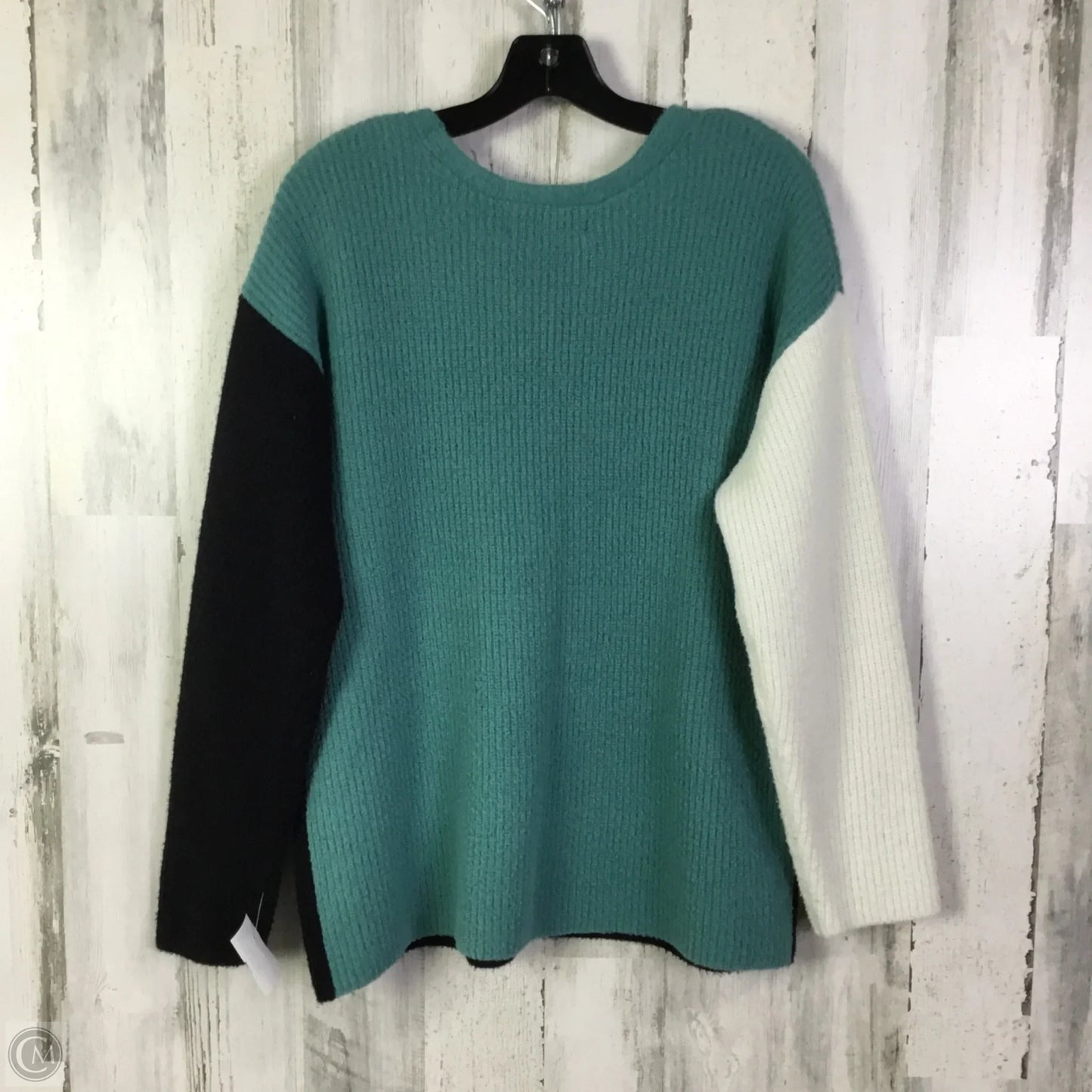 Sweater By Apt 9 In Black & Blue, Size: L
