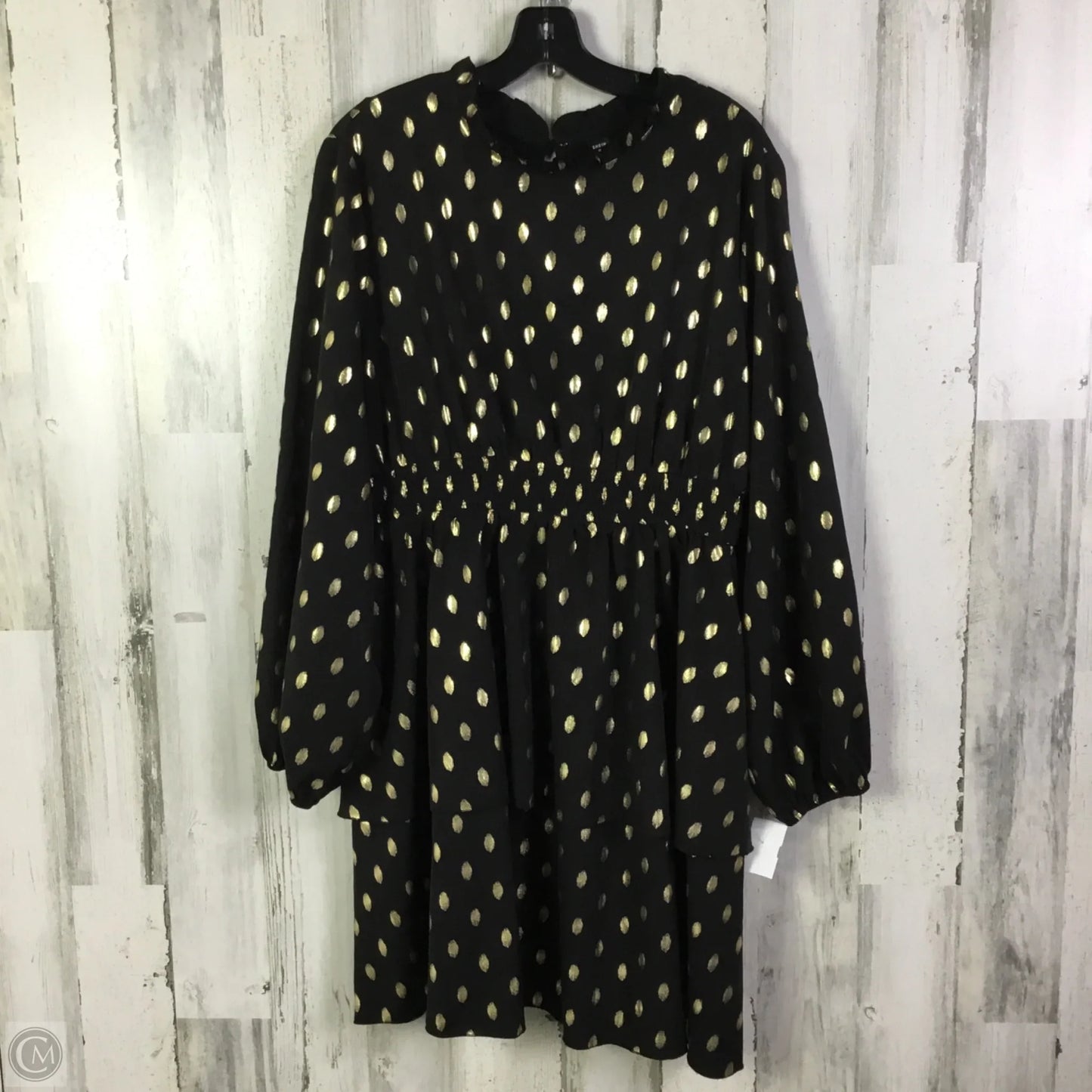 Dress Casual Short By Shein In Black & Gold, Size: 2x