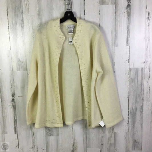 Sweater Cardigan By Clothes Mentor In Cream, Size: Xxl