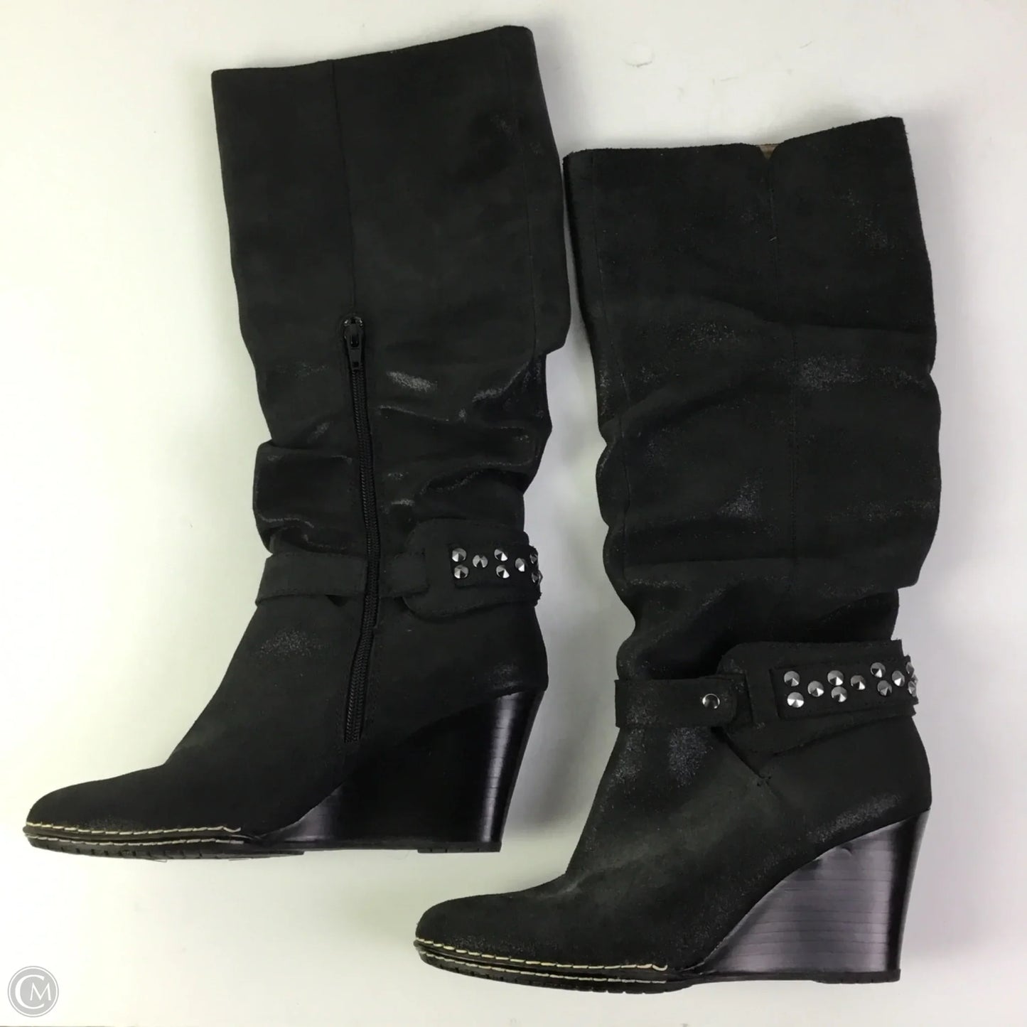 Boots Knee Heels By Sofft In Black, Size: 9