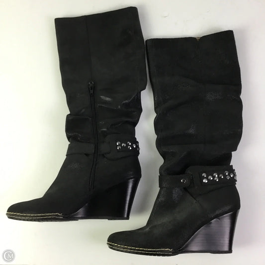 Boots Knee Heels By Sofft In Black, Size: 9