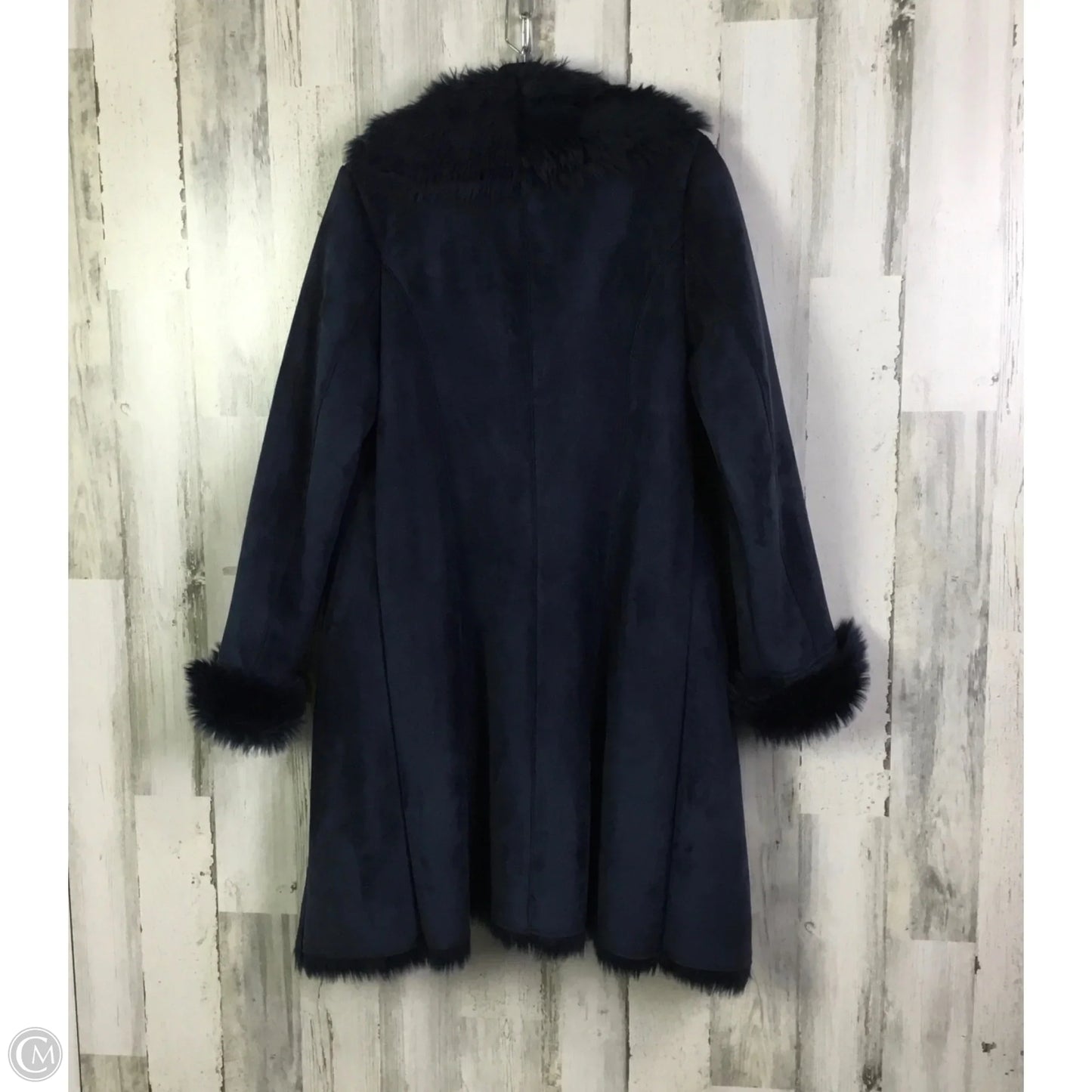 Coat Faux Fur & Sherpa By Cmc In Blue, Size: Xs