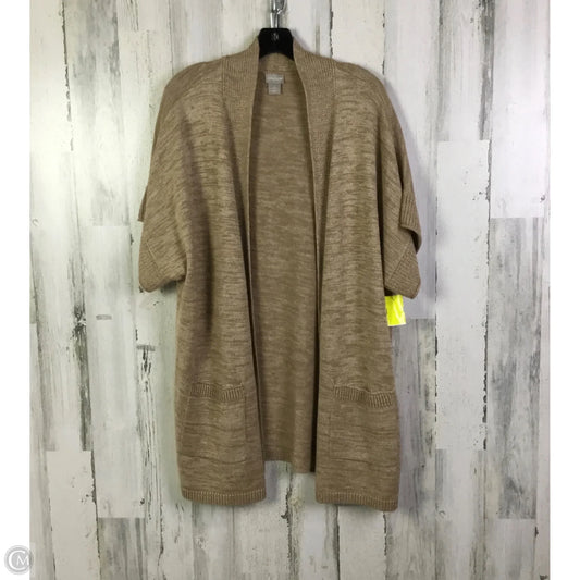 Sweater Cardigan By Chicos In Tan, Size: Xl