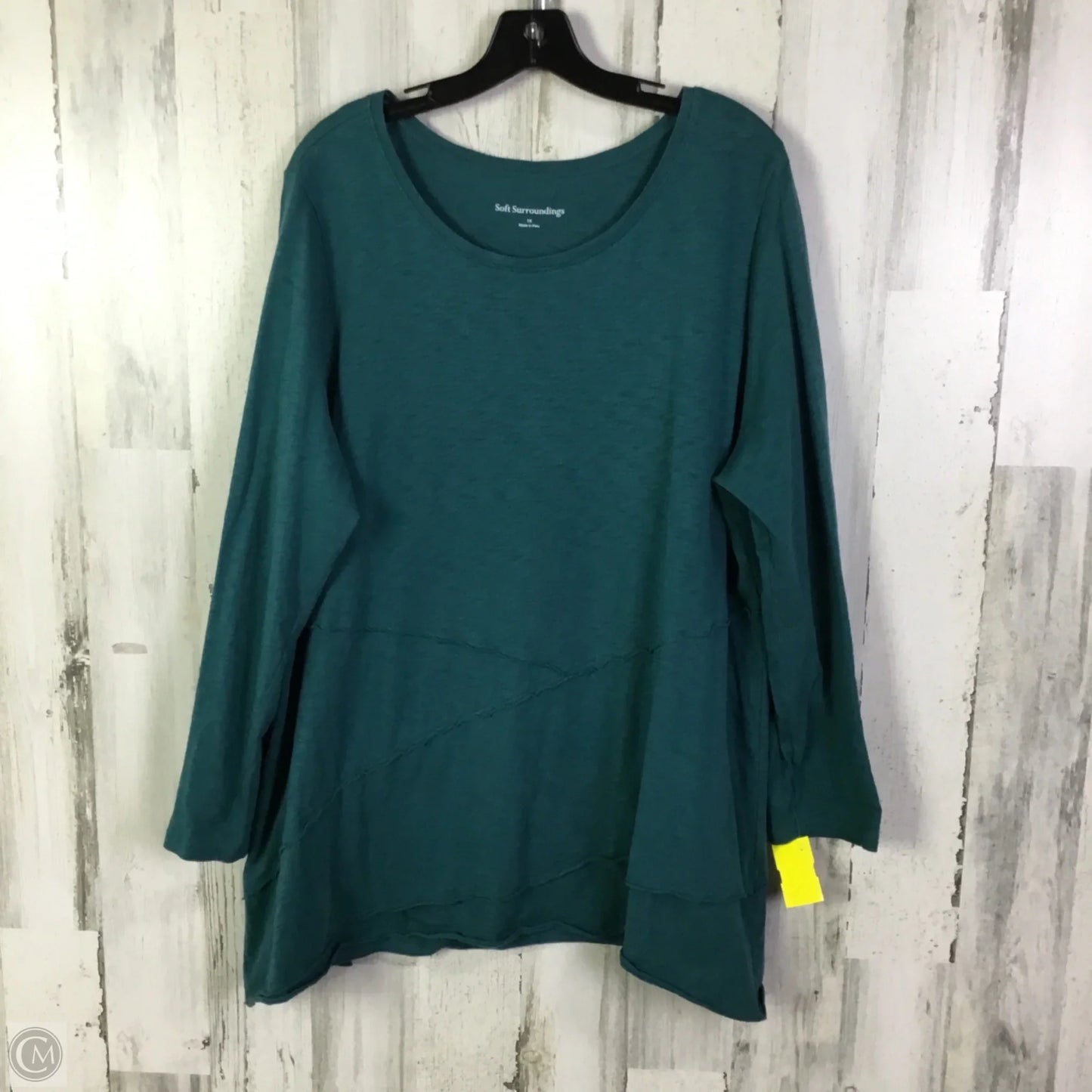 Top Long Sleeve Basic By Soft Surroundings In Teal, Size: 1x