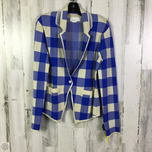 Blazer By Anthropologie In Blue & Cream, Size: M