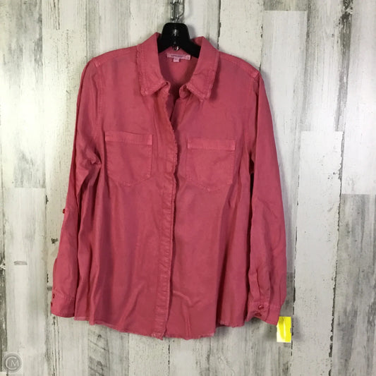 Blouse Long Sleeve By Chicos In Pink, Size: M