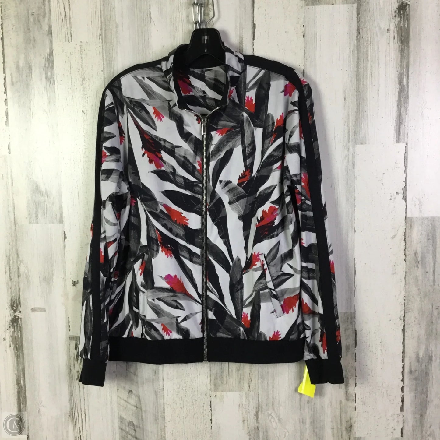 Athletic Jacket By Tail In Black & White, Size: L