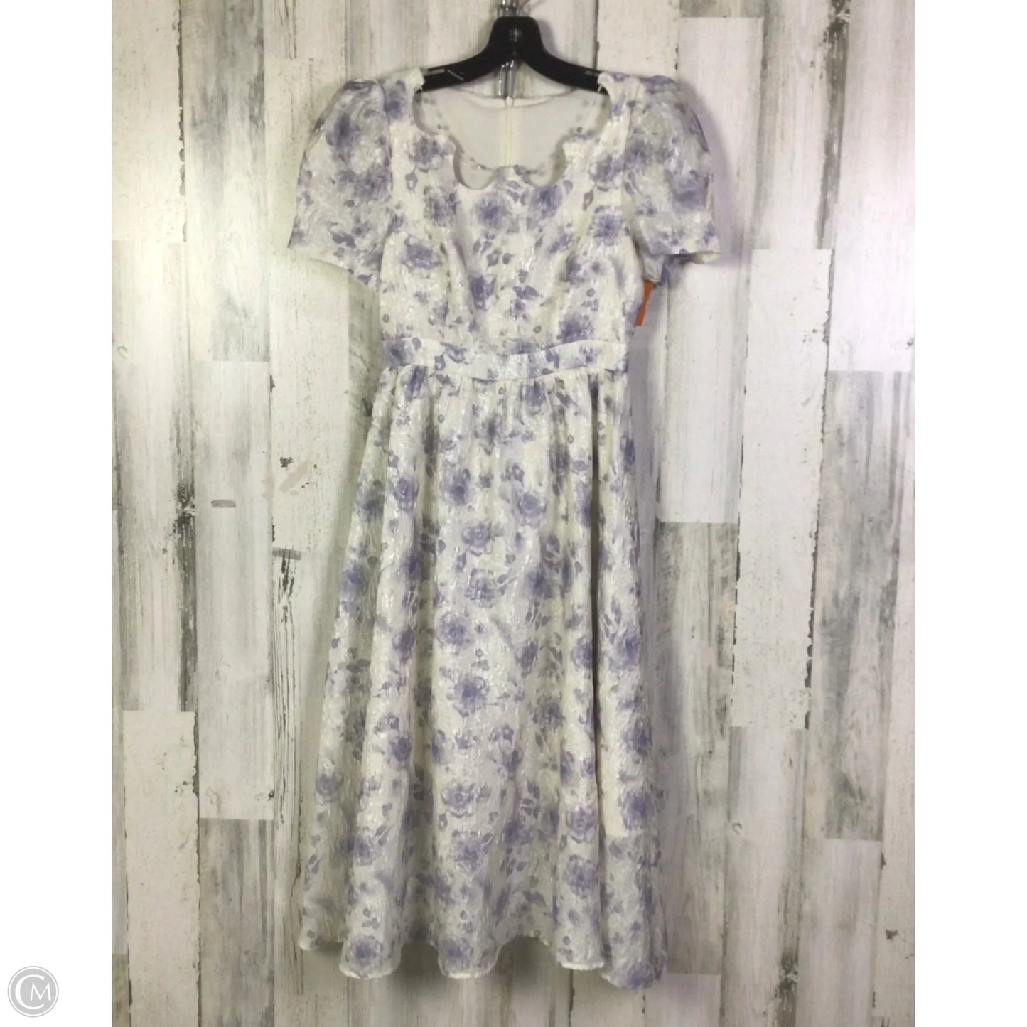Dress Party Midi By Clothes Mentor In Blue & White, Size: S