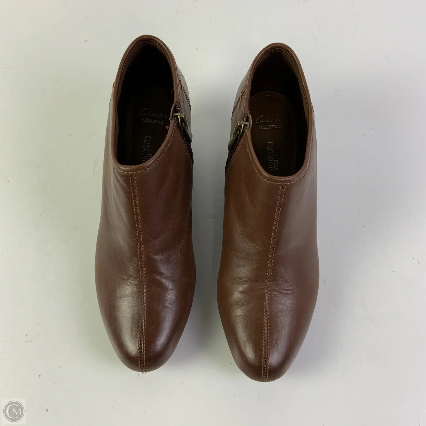 Boots Ankle Flats By Clarks In Brown, Size: 8.5