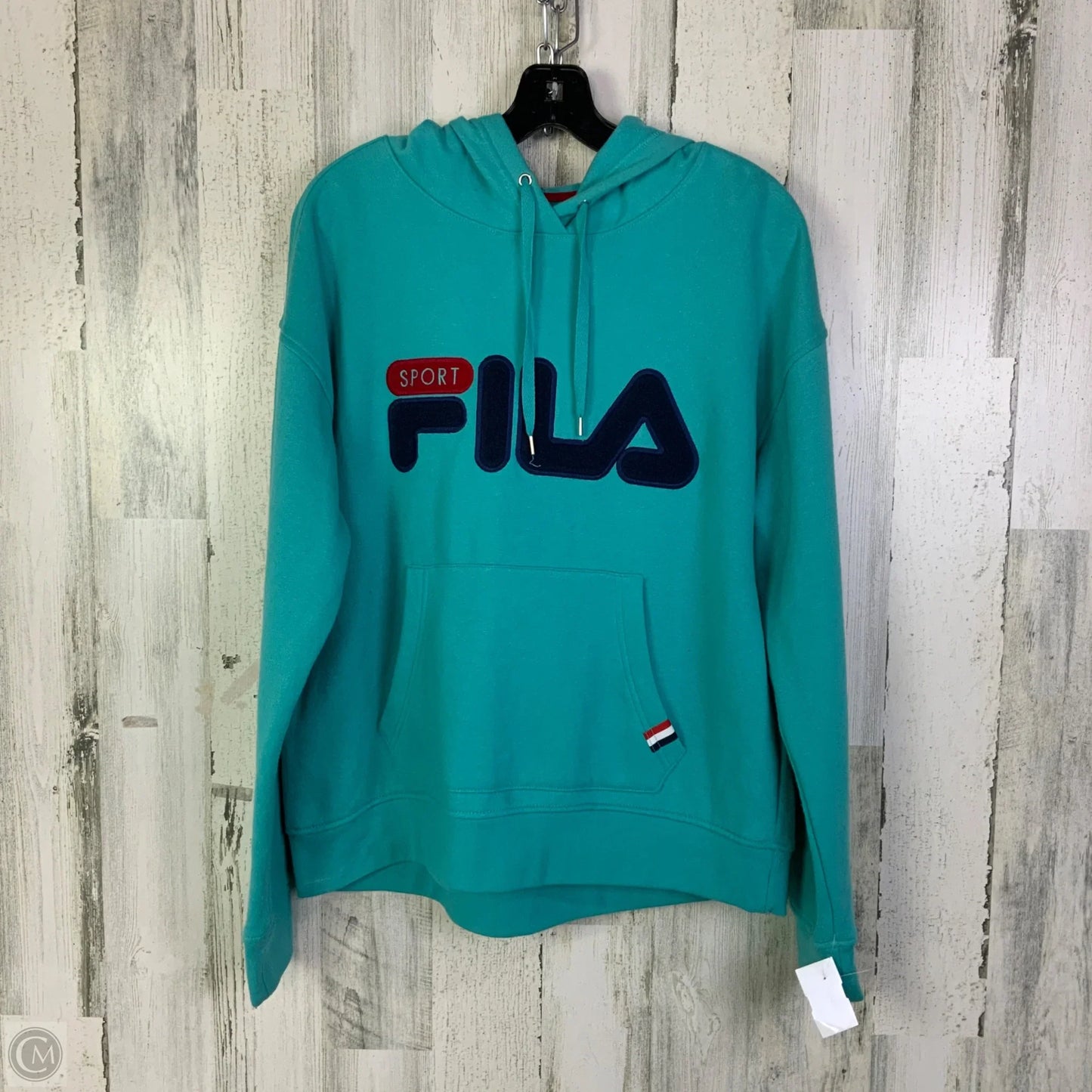 Sweatshirt Hoodie By Fila In Blue, Size: L