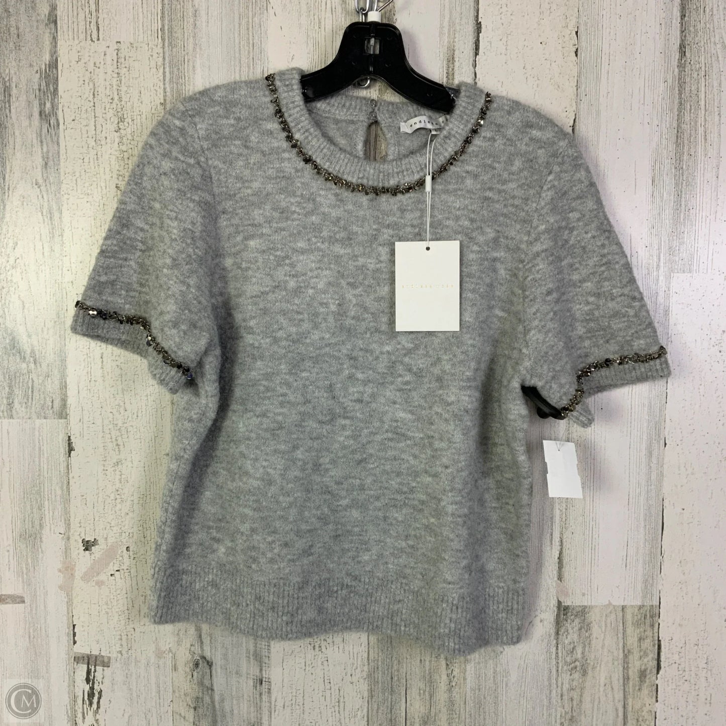 Sweater Short Sleeve By Endless Rose In Grey, Size: L