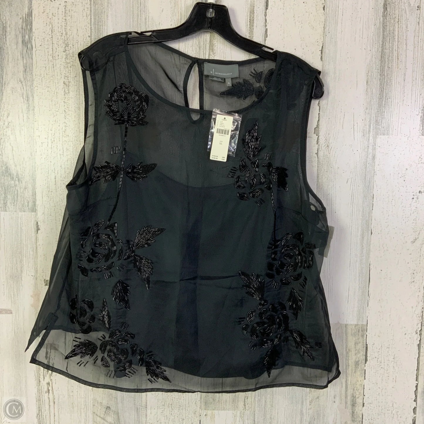 Blouse Sleeveless By Anthropologie In Black, Size: Xl