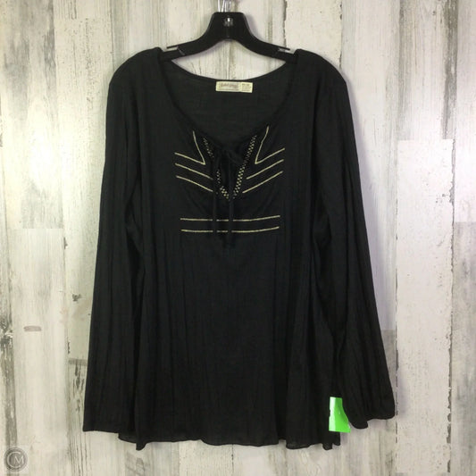 Top Long Sleeve By Faded Glory In Black, Size: Xxl