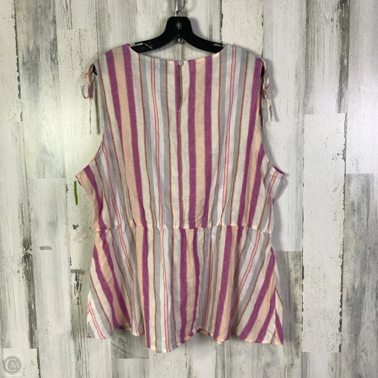 Top Sleeveless By Lane Bryant In Pink & White, Size: 2x