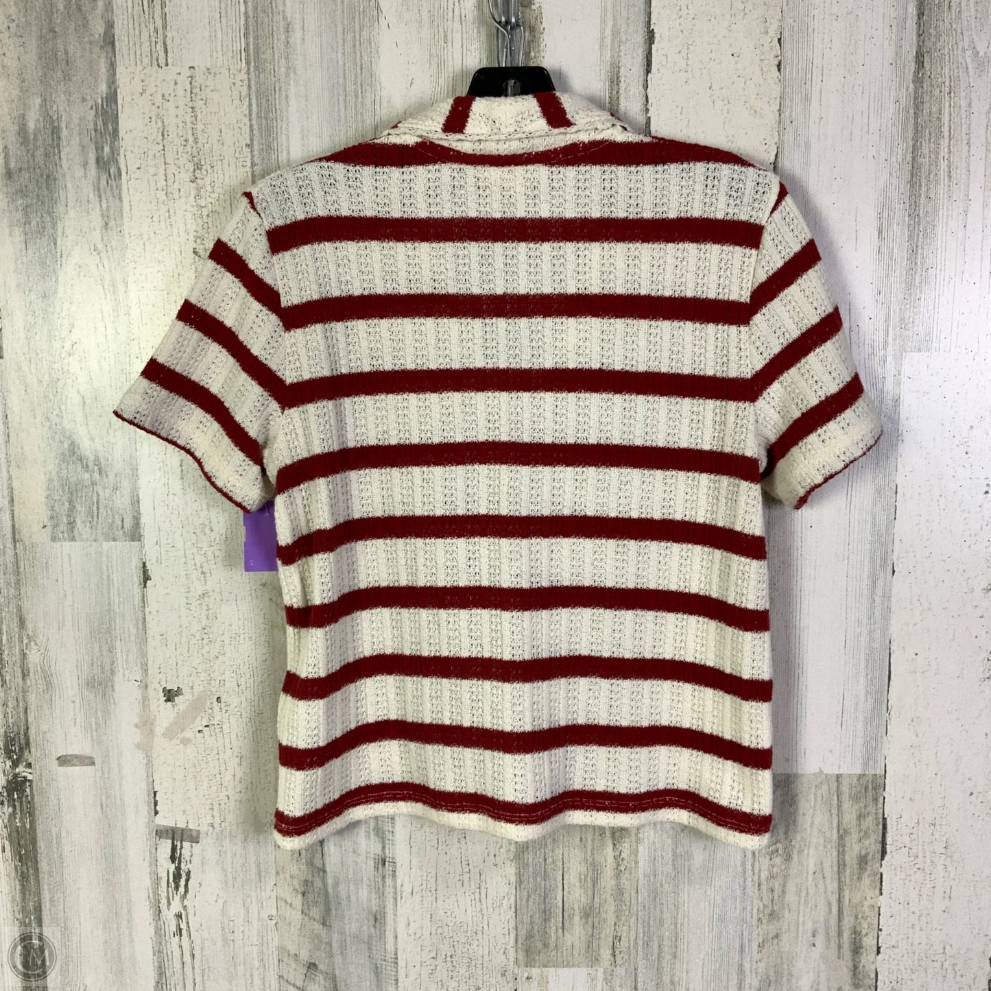Top Short Sleeve By Madewell In Red & White, Size: S
