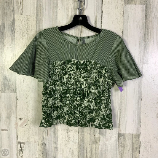 Top Short Sleeve By Anthropologie In Green, Size: M