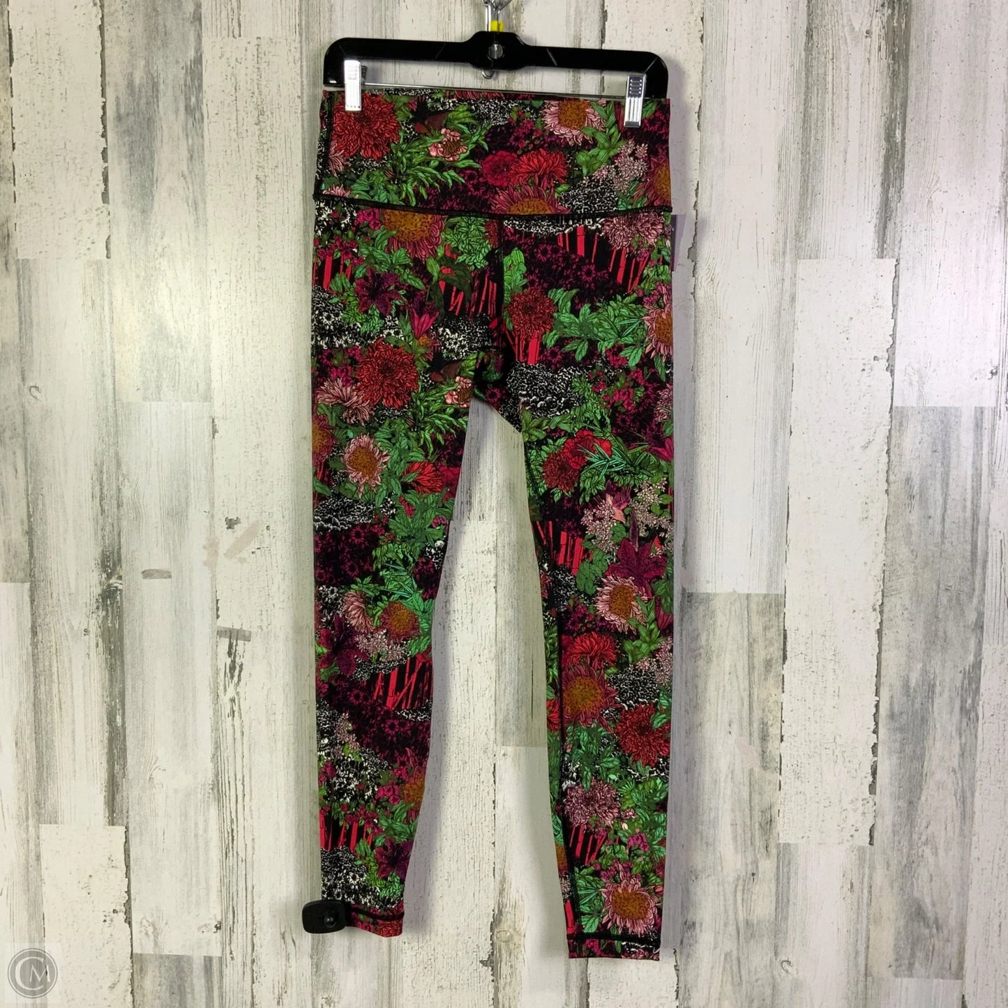 Athletic Leggings By Lululemon In Green & Pink, Size: 10