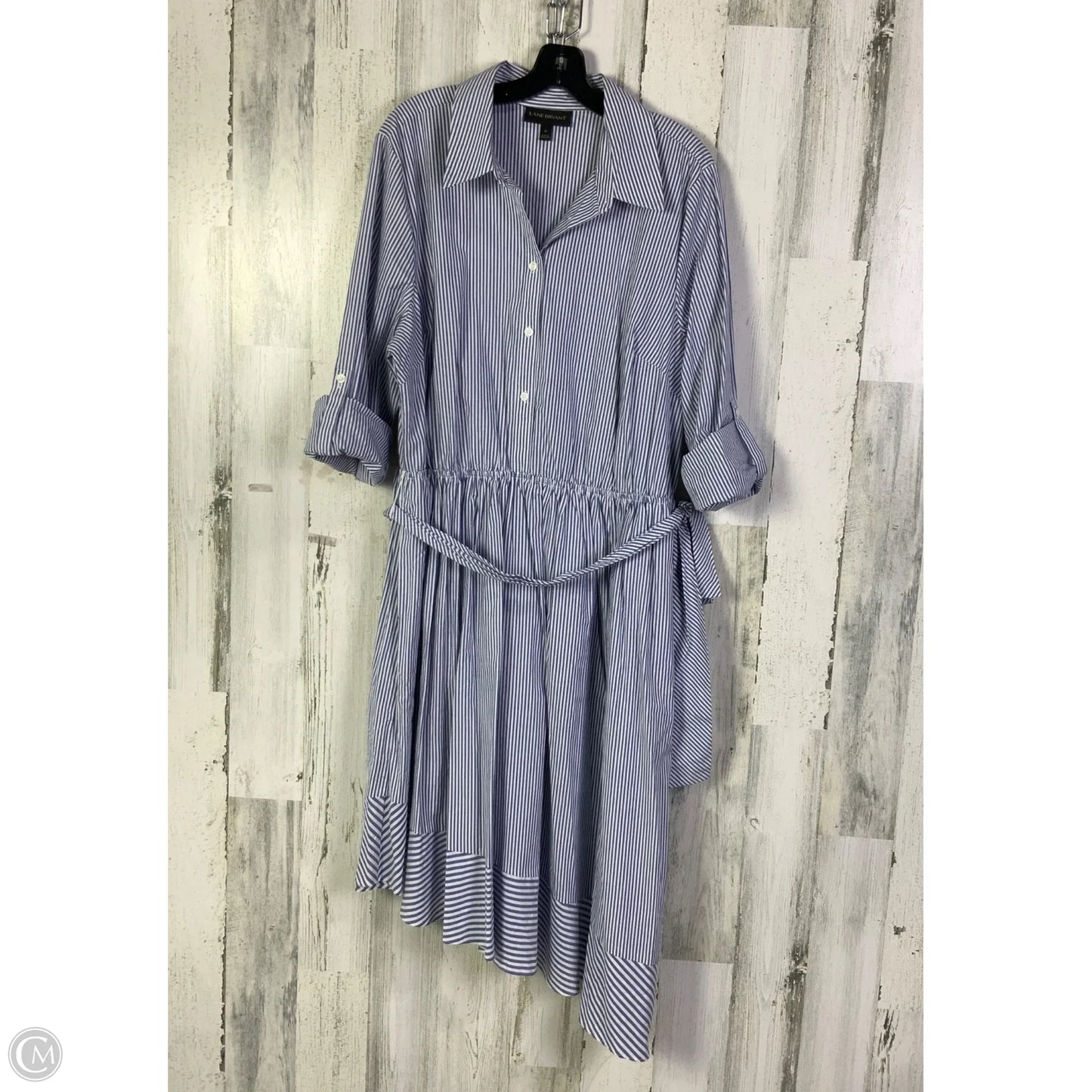 Dress Casual Midi By Lane Bryant In Purple & White, Size: Xl