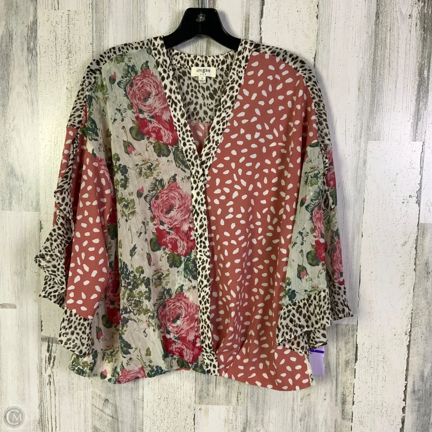 Blouse 3/4 Sleeve By Umgee In Animal Print, Size: S