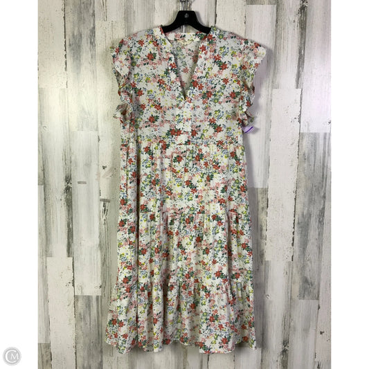 Dress Casual Maxi By Entro In Pink & White, Size: L