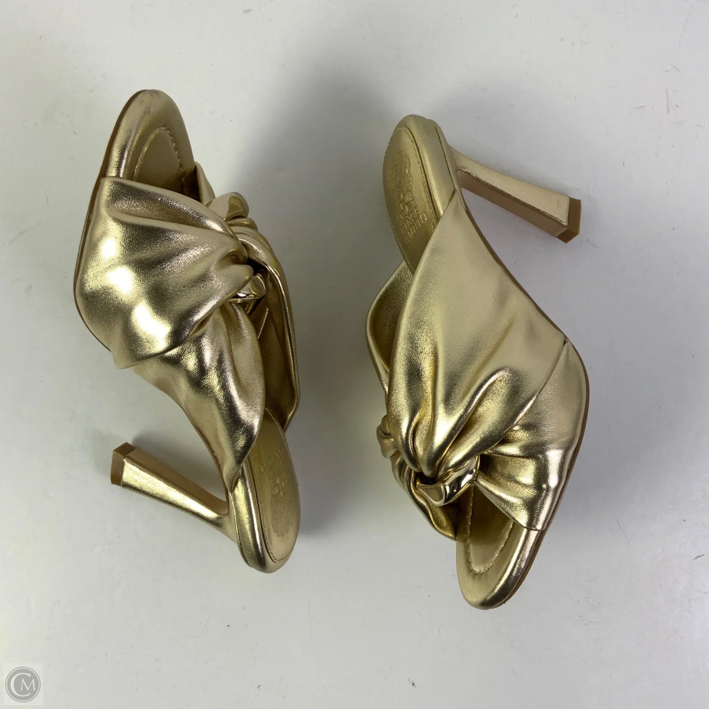 Sandals Heels Stiletto By Vince Camuto In Gold, Size: 6.5
