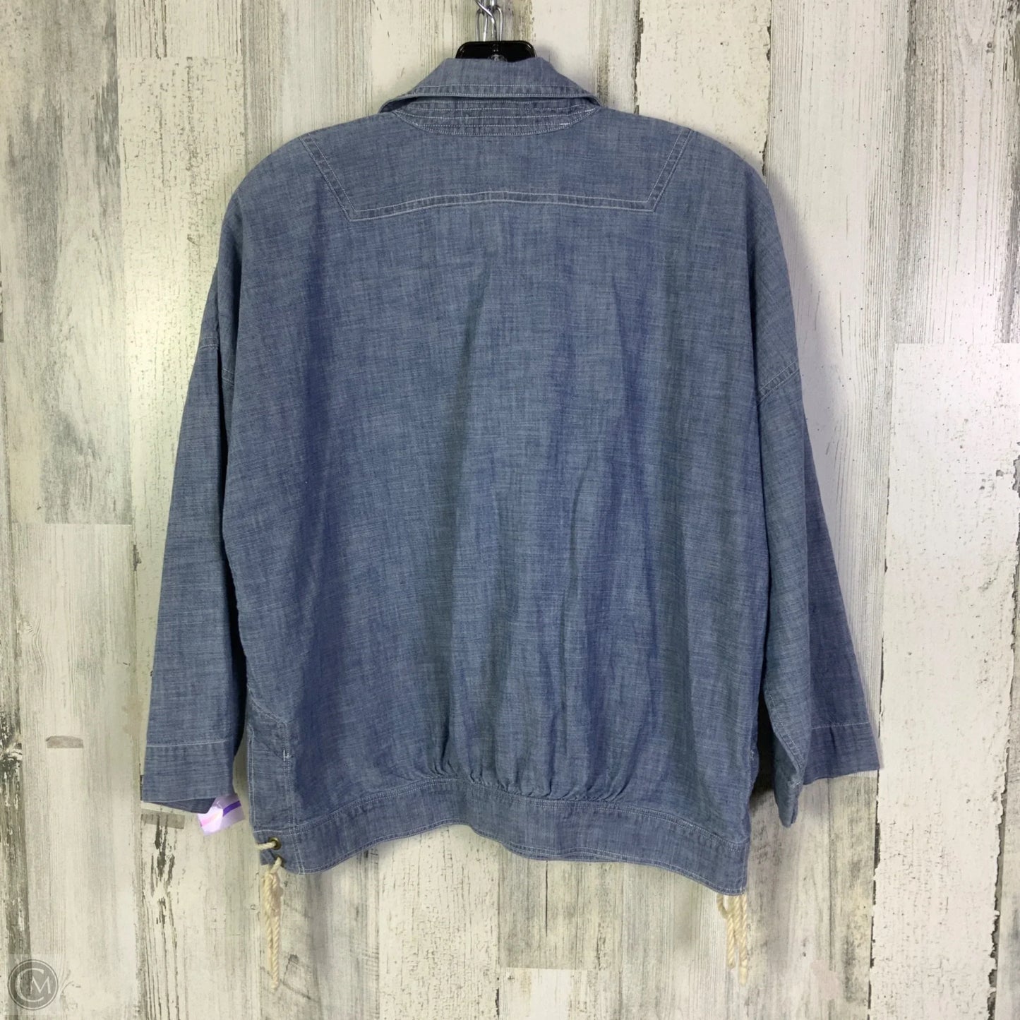 Top 3/4 Sleeve By Lauren Jeans Co In Blue, Size: L