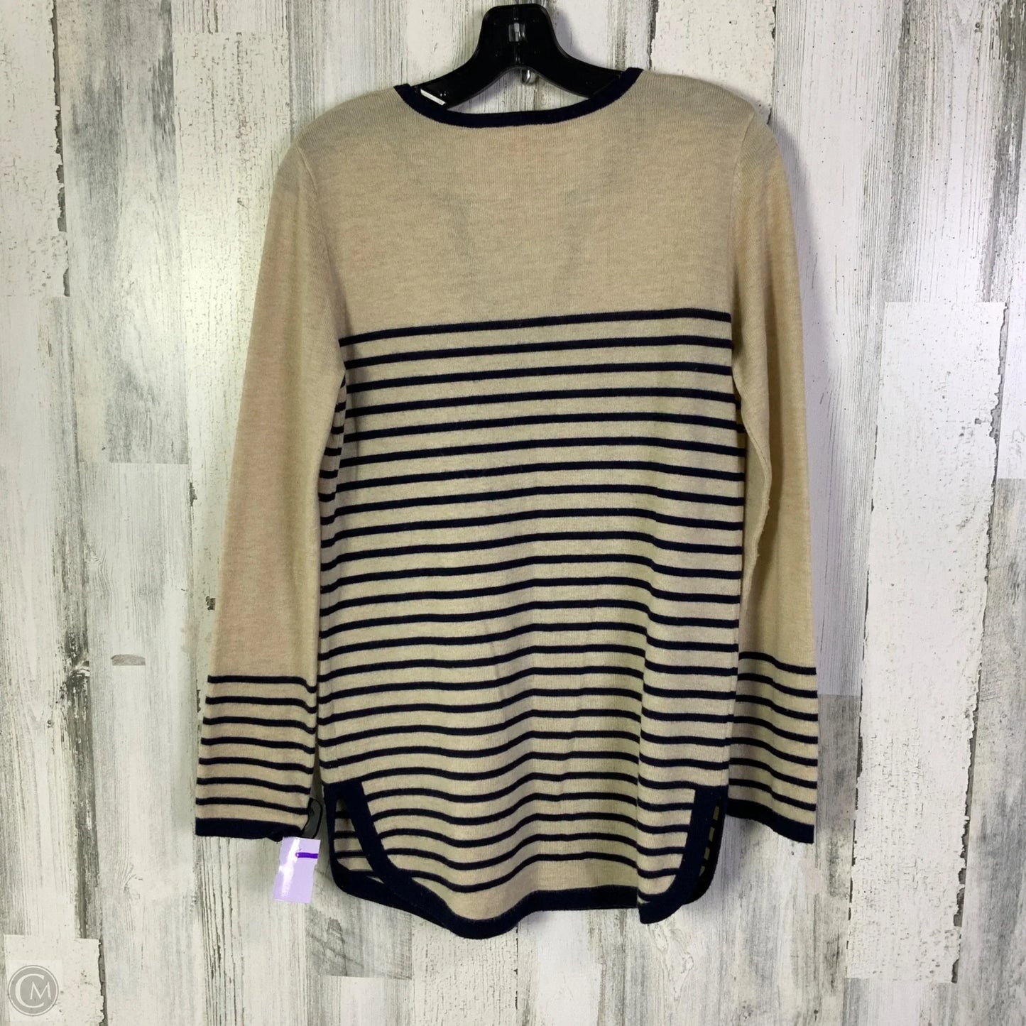 Sweater Designer By Tory Burch In Blue & Tan, Size: S
