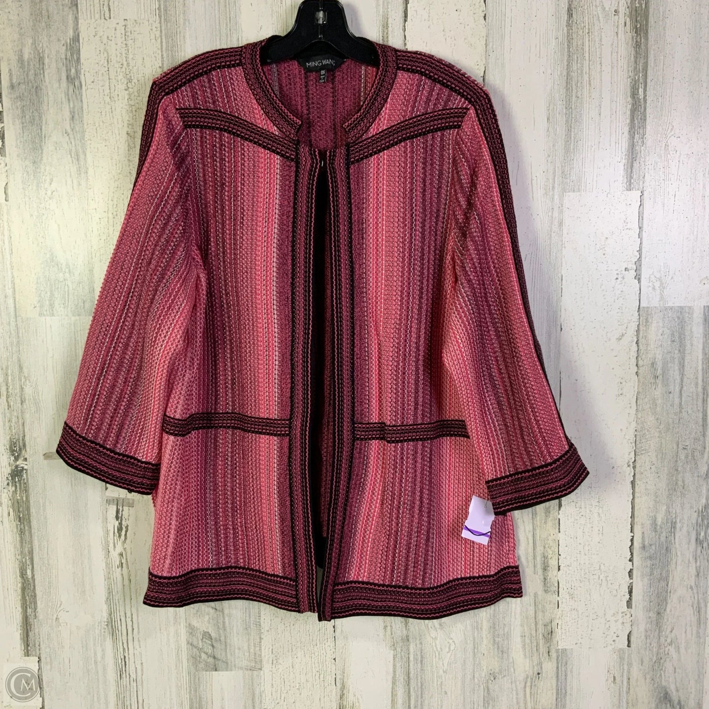Dress Set 2pc By Ming Wang In Black & Pink, Size: Xl