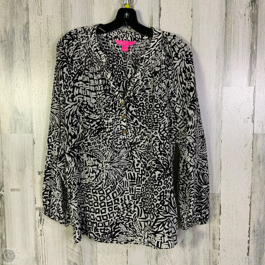 Blouse Designer By Lilly Pulitzer In Black & White, Size: S