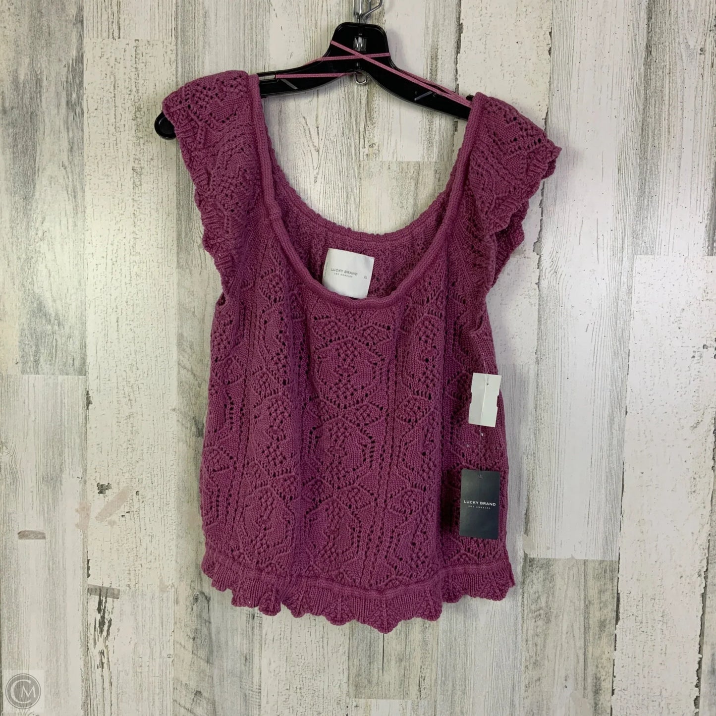 Vest Sweater By Lucky Brand In Purple, Size: Xl