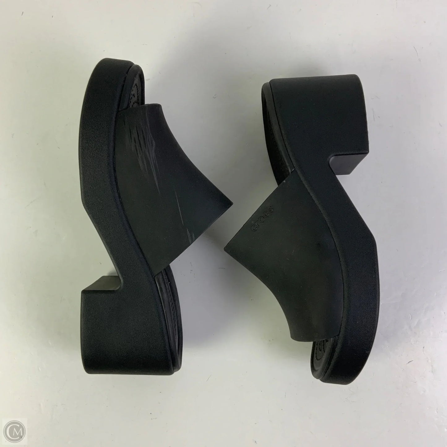 Sandals Heels Block By Crocs In Black, Size: 9
