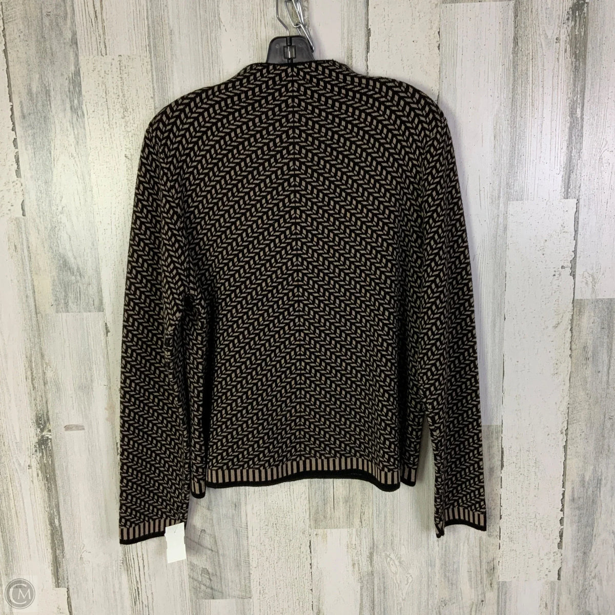 Sweater By Max Studio In Black & Tan, Size: L
