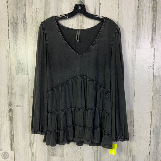 Top Long Sleeve By Anthropologie In Black, Size: M