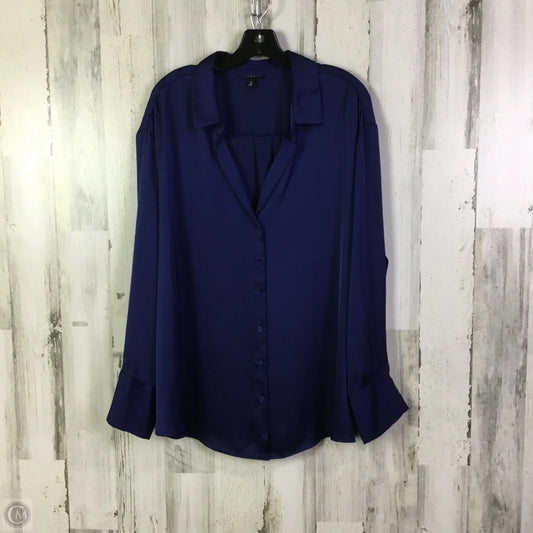 Blouse Long Sleeve By Torrid In Navy, Size: L