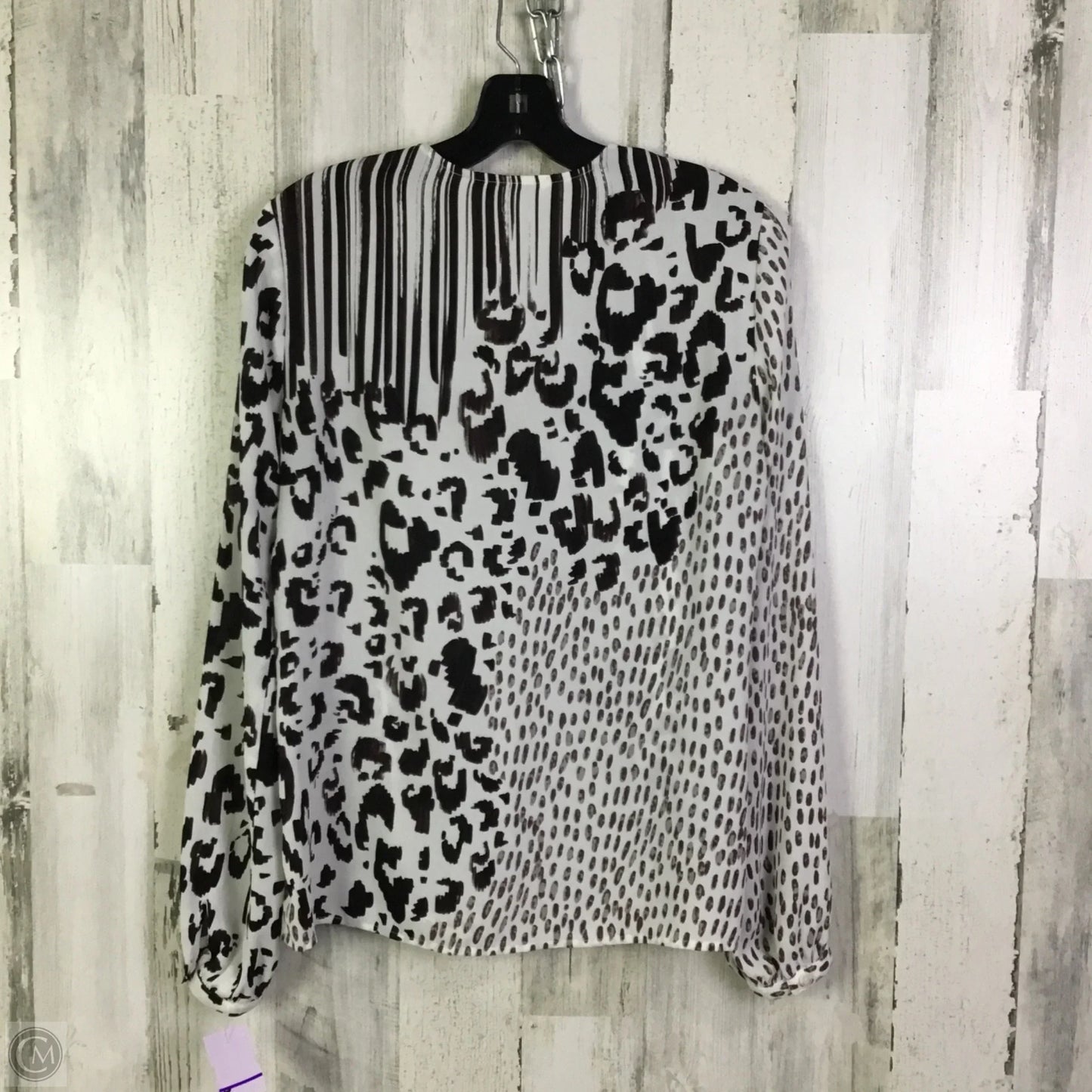 Blouse Long Sleeve By Cabi In Black & White, Size: S