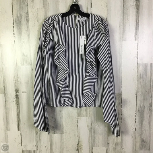 Top Long Sleeve By Clothes Mentor In Grey & White, Size: M