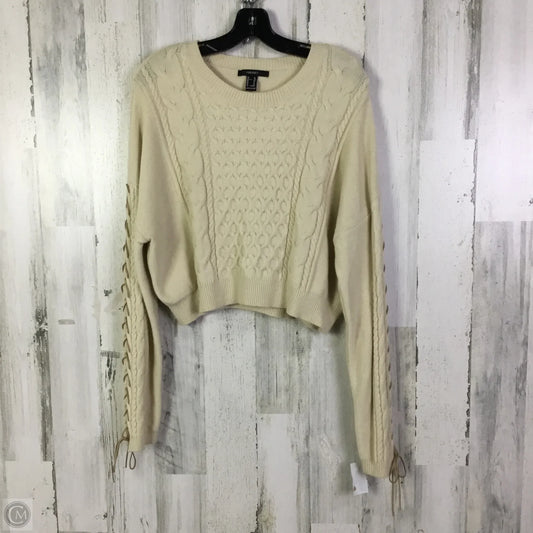 Sweater By Forever 21 In Cream, Size: Xl