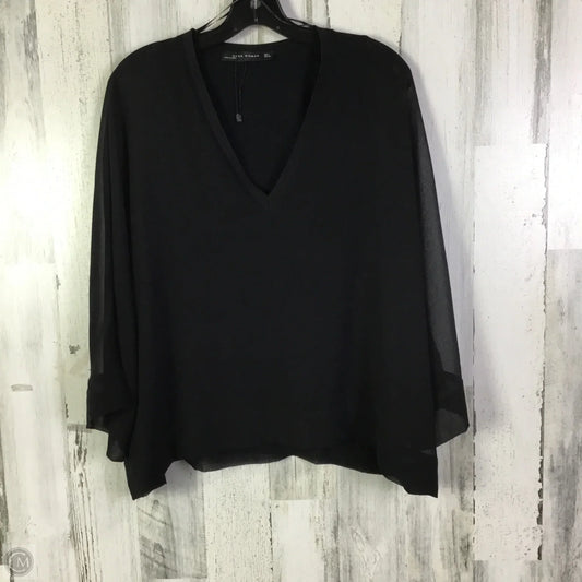 Blouse 3/4 Sleeve By Zara Women In Black, Size: L