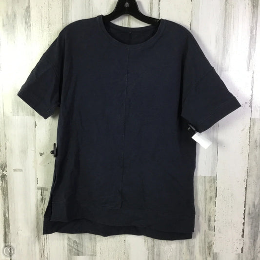 Athletic Top Short Sleeve By Lululemon In Blue, Size: L