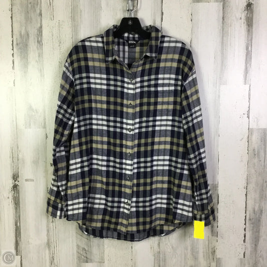 Top Long Sleeve By Eddie Bauer In Plaid Pattern, Size: S
